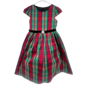 NWOT Kid's Dream Plaid Dress Girls 10 Red Green Holiday Christmas Formal Festive